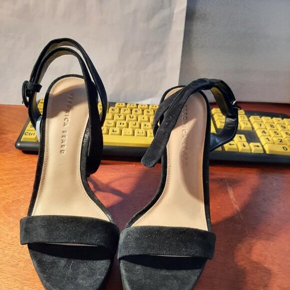 NEW ! Veronica Beard Darcelle Ankle Strap Stiletto Sandal Black Size 7.5 - Picture 3 of 7